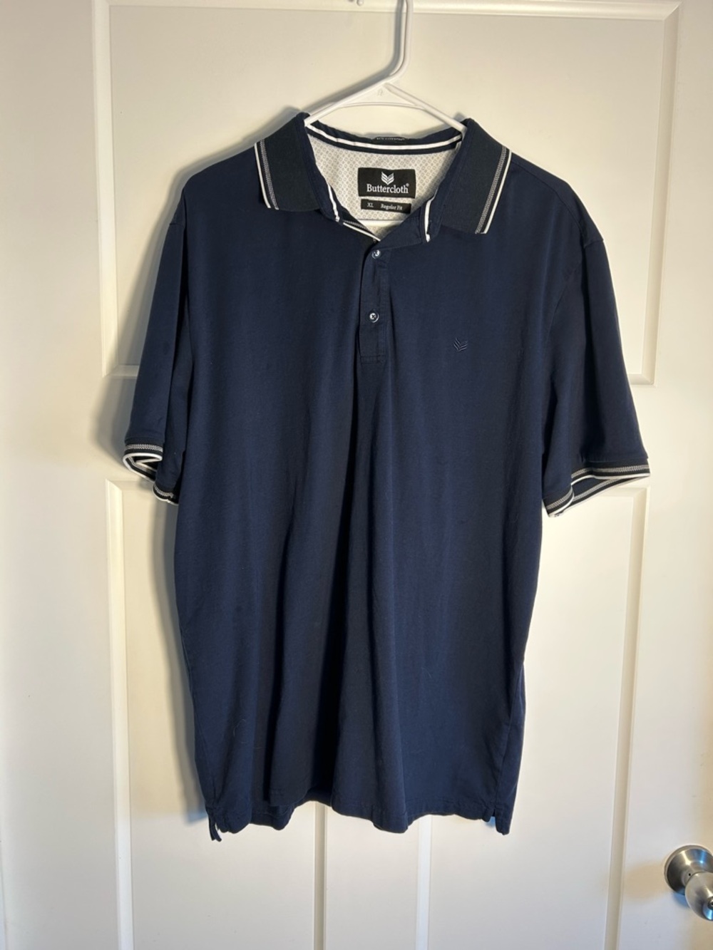 Butter Cloth Men’s XL Icy Cotton Short Sleeve Polo Navy Golf Active 4688